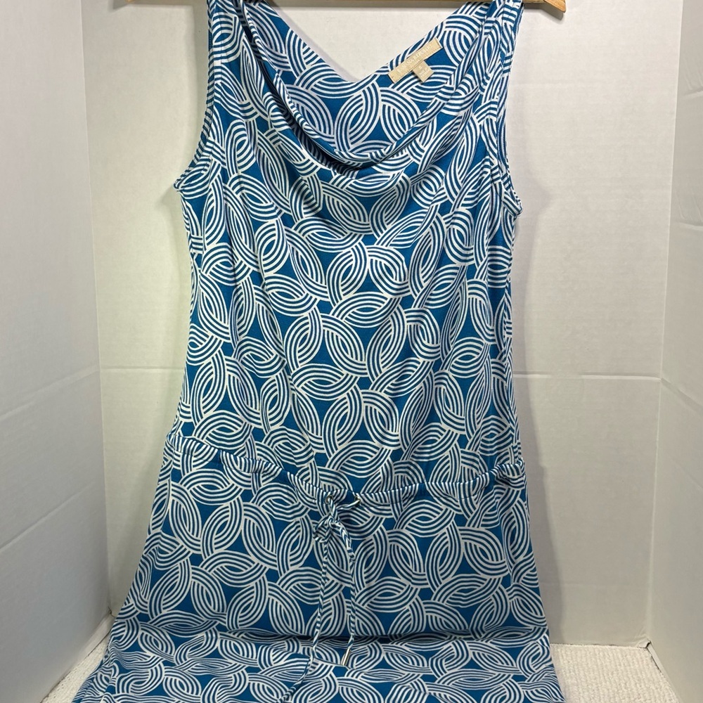 Banana Republic Blue and White Geometric Dress